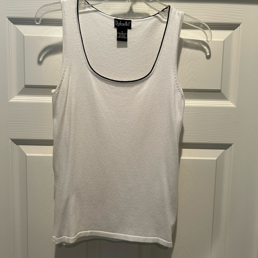 Rafaella White Sleeveless Top